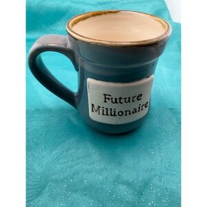 Future Millionaire Ceramic Coffee Mug Slate Blue Motivational Gift Cup